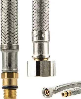Produktbild von tecuro Sanitärarmaturen Anschlussschlauch M10x1 kurz - 3/8 ÜWM x 340 mm - KTW-A- DVGW