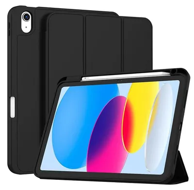 Produktbild von Techsuit Flex Trifold Tablet-Hülle mit Pencil-Halter für Apple iPad 2022 - Schwarz