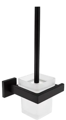 Produktbild von Toilettenbürstenhalter mit Wandmontage - Schwarz - Edelstahl - Kompaktes Design - Sicherer Gebrauch - Einfach zu reinigen - WC-Bürste