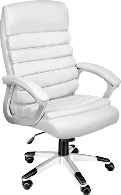 Image de Fauteuil de direction rembourrage ondulé - blanc
