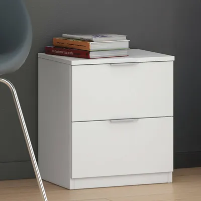 Image de Griffe - Table de chevet, 38x34x45h cm Blanc, une étagère