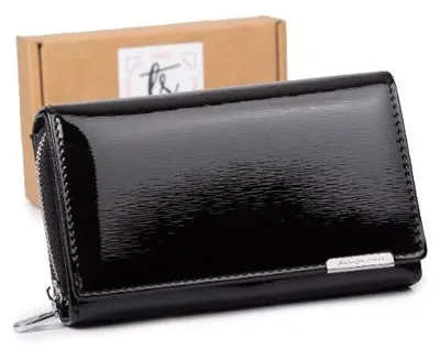 Produktbild von Jennifer Jones Damen Geldbörse Portemonnaie groß Echt Leder  RFID Schwarz