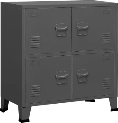 Zdjęcie produktu dla Industrialna szafka, antracytowa, 75x40x80 cm, stalowa