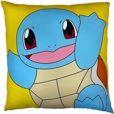 Image de Coussin Décoratif POKEMON Pikachu et Carapuce, Double Face, Microfibre, Carré 40 x 40 cm
