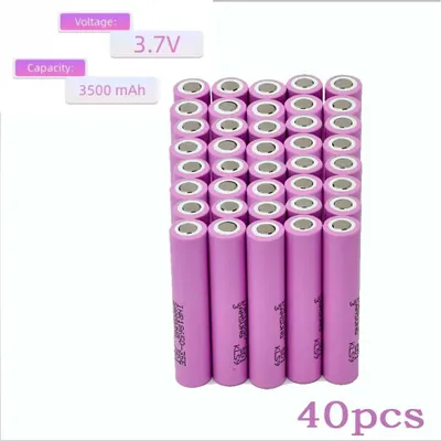 Obrázek produktu pro Dobíjecí baterie 18650 – Li-Ion 35E – 3,7 V, 3500 mAh – vybíjecí proud 20 A – vysoká kapacita – balení po 40 kusech