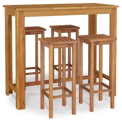 Produktbild von vidaXL 5-tlg. Gartenbar-Set Massivholz Akazie