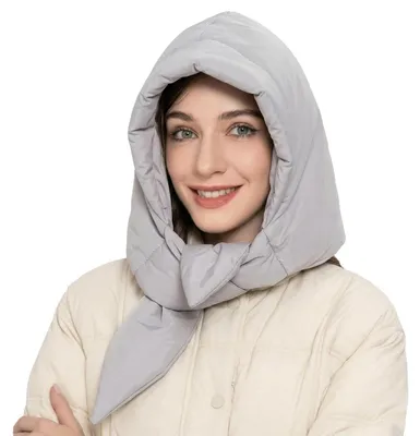 Produktbild von Winter Sturmhaube Damen Strick Winddicht Grau Einheitsgröße