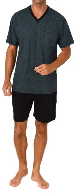 Produktbild von Normann Herren kurzarm Schlafanzug Shorty – Pyjama auch in Übergrössen verfügbar ; blau , 68