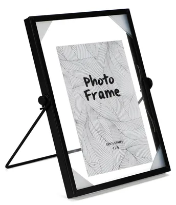 Obrázek produktu pro Rám na fotografie ze skla, vhodný na psací stůl, rozměry 15 x 20 cm, černý