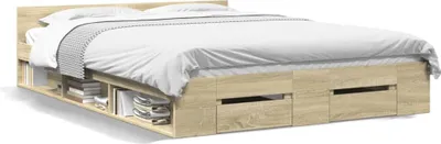 Obrázek produktu pro vidaXL Rám postele se zásuvkami Sonoma dub 120x200cm materiál na bázi dřeva