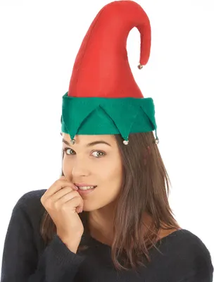 Produktbild von Kobold Weihnachtsmütze mit Glöckchen rot-grün - Einheitsgröße