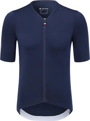 Produktbild von Herren Radtrikot, Kurzarm-Radtrikot, atmungsaktives Radtrikot, reflektierender elastischer Stoff, dunkelblau, Größe M