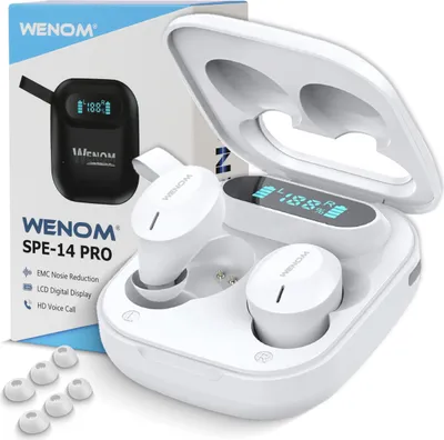 Image de Casque sans fil Bluetooth Wenom SPE-14 PRO BT 5.3, compatible avec iOS et Android, blanc