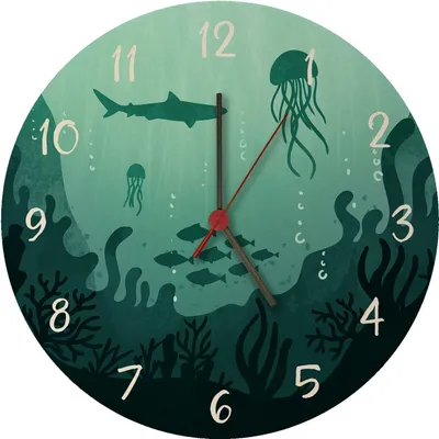 Produktbild von Unterwasserwelt Wanduhr aus MDF