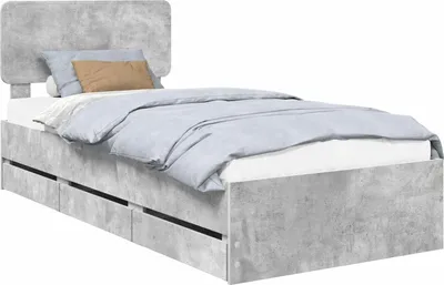 Obrázok produktu pre Rám postele Betónovo Sivá 90 x 200 cm Konštruované drevo