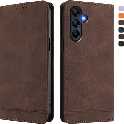 Obrázek produktu pro Pouzdro pro Samsung Galaxy A26, retroPolyuretankožené flip pouzdro s stojánkem a přihrádkami na karty Hnědý
