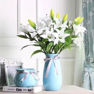 Produktbild von Famanu Kunstblumen 4 Stück - Realistisches Bouquet mit 3 Blumen