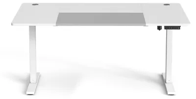 Image de Bureau de travail réglable en hauteur électrique avec fonction mémoire | Blanc et gris | 160x70x72-120 cm