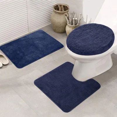 Produktbild von Unyqoos weiches und saugfähiges® dreiteiliges Bademattenset mit rutschfestem Boden für Badezimmerkomfort
