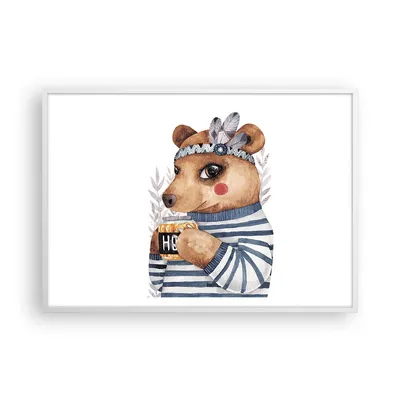Produktbild von Gerahmtes Poster - Weißer Rahmen - Anthropomorphisierung Bär Kinder - 100x70 cm - Wand Bild - Wanddeko - Wandbilder - Kunstposter - Wandposter - Bilderrahmen - Bilder - Kunstdruck - P2WAA100x70-4367