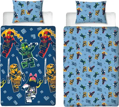 Image de Lego Ninjago - Parure de lit, réversible TC277 (lit simple) (Multicolore)