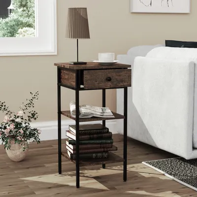 Produktbild von VCM Holz Metall Beistelltisch Couchtisch Sofatisch Wohnzimmertisch Kaffeetisch Aulari L