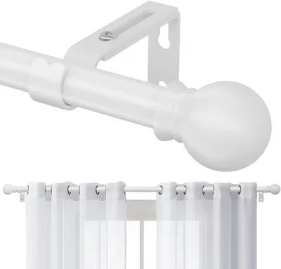 Image de Tringle à rideaux réglable Azomor avec supports en acier pour différentes pièces