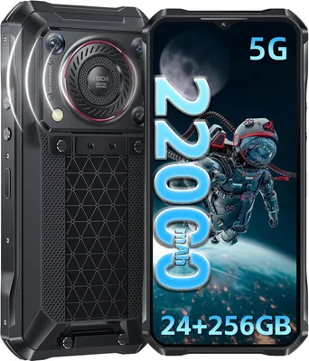 OUKITEL WP33 Pro 5G Outdoor Handy 22000mAh 24GB+256GB 6,6" FHD+ Android 13 Outdoor Smartphone mit 136dB Lautsprecher, NFC/GPS/OTG, Schwarz