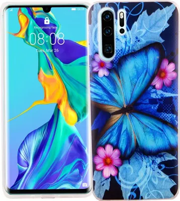 Produktbild von Huawei P30 Pro König Design Handy Hülle Schutz-Case Cover Bumper Schmetterling Blau