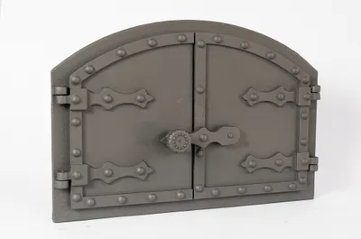Produktbild von SEZAM - 53,5 x 36 cm - Zweiflüglige Ofentür aus Gusseisen, Pizzaofentür, Backofen, Kamintür, Backofentür, Holzofentür, Kachelofentür, für Pizzaofen