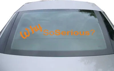 Produktbild von Indigos UG - Aufkleber Heckscheibe & Motorklappe DE2146 - orange - 600x118 mm - Why so serious - Auto Scheiben Fenster Heckklappe Tuning Racing JDM - Die cut