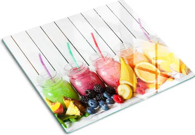 Immagine prodotto di Copertura per piano cottura – Copertura per piano cottura a induzione – Piano di vetro protettivo – 60x52 cm – Piani di vetro protettivi per fornelli – Vetro temperato – Cocktail di frutta