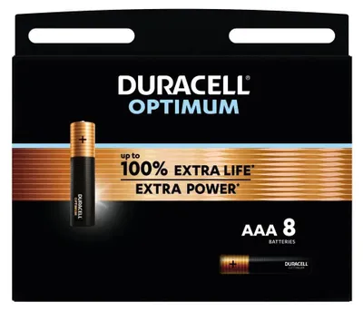 Productafbeelding van Duracell® 137714 Batterijen OPTIMUM Alkaline - Micro/LR03/AAA, 1,5 V, 8 stuks