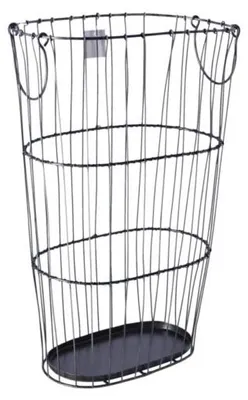 Immagine prodotto di Cesto portaoggetti con maniglie in metallo grigio 17x28x43cm organizzatore di giocattoli