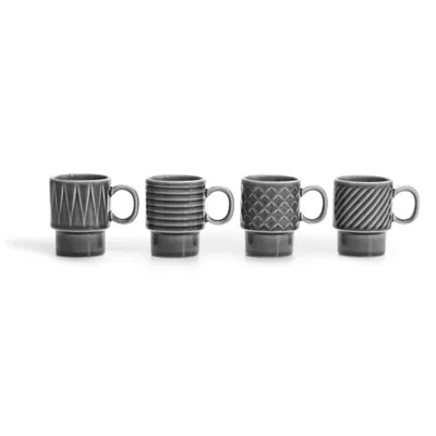 Obrázok produktu pre Sagaform Šálky na espresso Coffe, 4 ks, sivá farba, keramika, 0,1 l