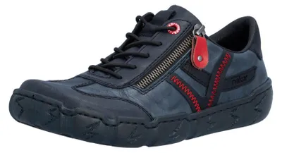 Produktbild von Rieker Damen Sneaker sportlich modisch Reißverschluss Leder flexibel L0363, Größe:40 EU, Farbe:Schwarz