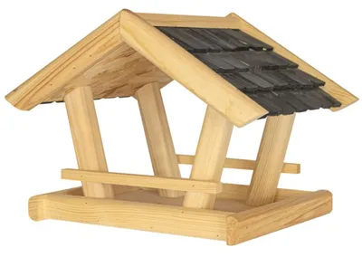 Produktbild von ITA Vogelfutterhaus Glück 36x25x26 cm aus Holz - Vogelhaus für Garten, Terrasse, Balkon - Vogelfutterspender für Wildvögel - Wetterfest, Stabil, Robust - Direkt vom Hersteller - EU Produkt