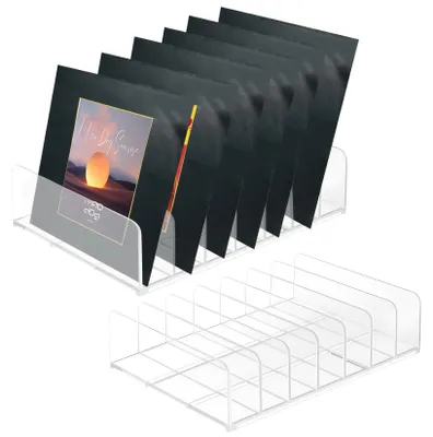 Immagine prodotto di 2 supporti trasparenti per CD, porta CD in acrilico, supporto per dischi in vinile
