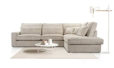 Productafbeelding van AX LIVING Sofa, crème kleur, Celleri model, mini hoekbank, modern design, 280R