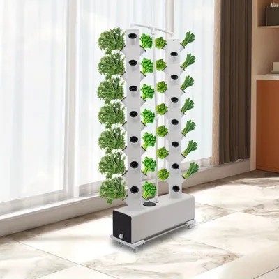 Produktbild von Hydroponik-System – Hydrokulturanbausystem – Vertikale Gartenanlage – Anbautisch – Anbauset – 56 Pflanzstellen