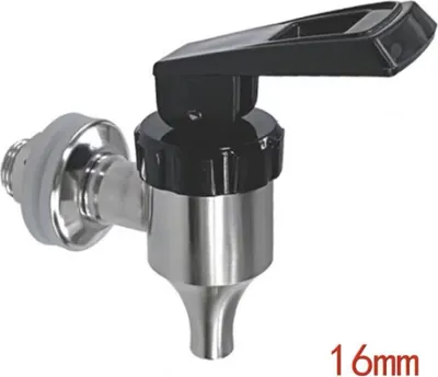 Produktbild von (16 mm, Silber) Getränkespenderhahn 304 Edelstahl Fasshahn Ersatz Wein Bier Safthahn