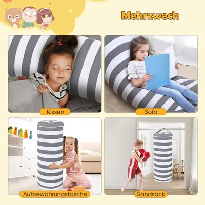 Imagen del producto de Silla de peluche con relleno de 200 litros, funda y cojín para habitación infantil