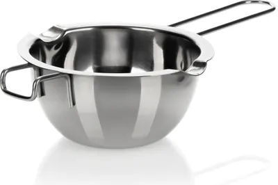 Produktbild von com-four® Wasserbad-Schmelztopf - Schmelzschale mit 2 Ausgüssen - Langlebige Wasserbad-Schmelzschüssel - Rostfreier Edelstahl - spülmaschinengeeignet