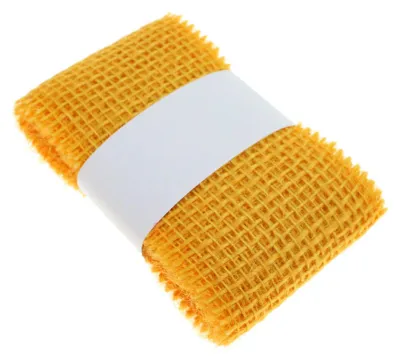 Produktbild von 2m × 60mm Juteband Jutesträngchen Geschenkband Gitterband Jute Deko Band , Farbe:melone