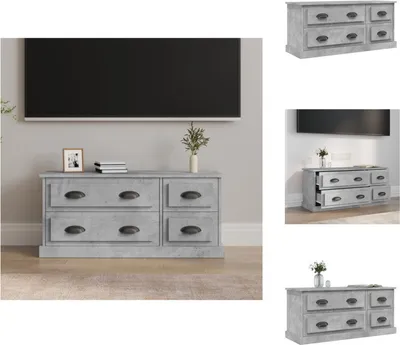 Image de vidaXL Armoire TV gris béton 100x35,5x45 cm Bois composite - Meuble TV