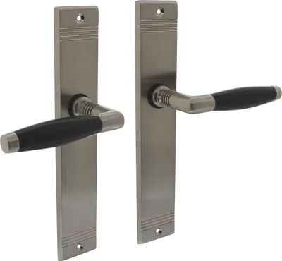 Image de Poignées de porte avec plaque nickelée aveugle - mat - Par set