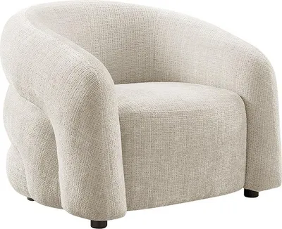 Produktbild von riess-ambiente Sessel VOGUE 95cm beige Chenille Lesesessel mit Armlehnen und Nosagfederung
