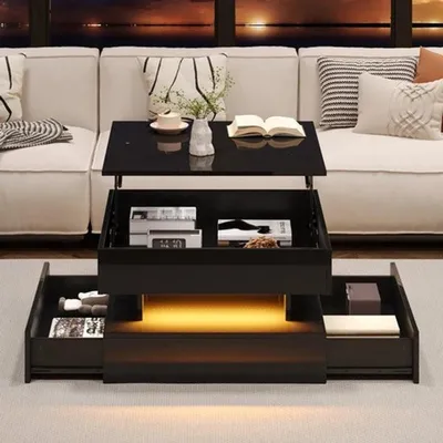 Imagen del producto de Cómoda para habitación de bebé, color  brillante - 65x65x38,5 cm - Con cajones de almacenamiento y luz LED