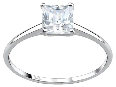 Produktbild von Verlobungsring: Solitär Ring Silber 925 55 (17.5 mm Ø)