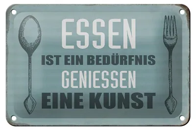 Produktbild von Blechschild Spruch 18x12cm Essen ist eine Kunst Schild